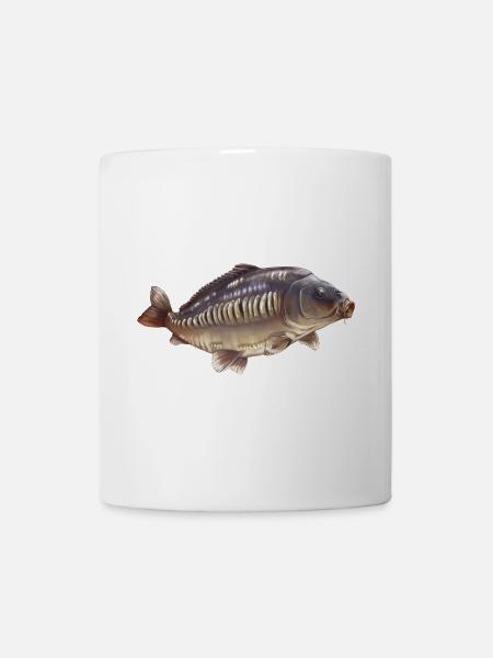 Spiegelkarpfenfischen-Design Realistischer Angler - Tasse - Weiß