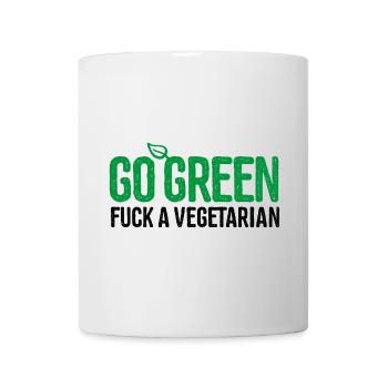 Go green fuck a vegetarian funny anti vegan BBQ - Mug - white - Front