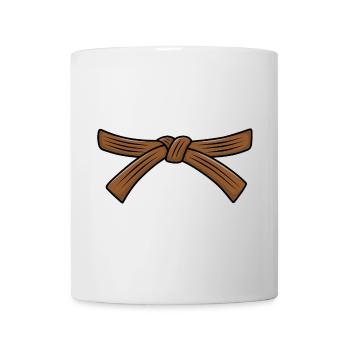 Judo Gürtel Jiu-Jitsu Braungurt Judo 1. Kyu Obi - Tasse - Weiß - Vorne