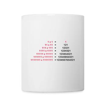 Number Palindrome Mathematics Physics 1x1 1^2 Gift - Mug - white - Front
