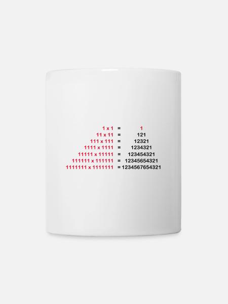 Nombre Palindrome Mathématiques Physique 1x1 1^2 Cadeau - Mug blanc - blanc