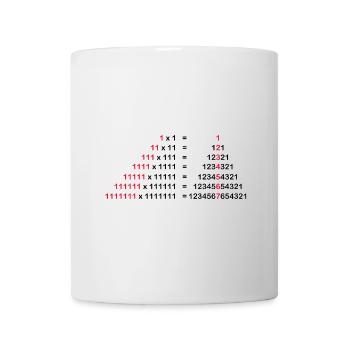 1x1 NOMBRES MATHÉMATIQUES PALINDROME MULTIPLICATION 1^2 - Mug blanc - blanc - Devant