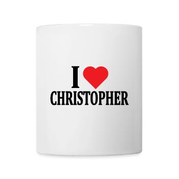T-shirt J’adore Christopher t-shirt idée cadeau - Mug blanc - blanc - Devant