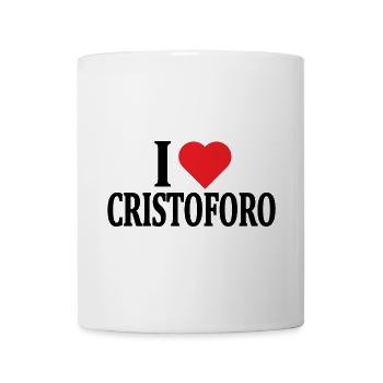 T-Shirt Ich liebe Cristoforo T-Shirt Geschenkidee - Tasse - Weiß - Vorne