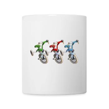 Tricycle riding - Mug - white - Front