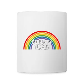 Arc-en-ciel soyez heureux aujourd’hui blanc - Mug blanc - blanc - Devant