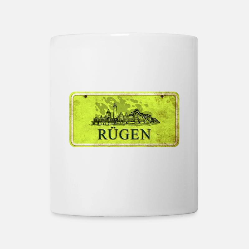 Rügen Vintage Schild - Tasse - Weiß