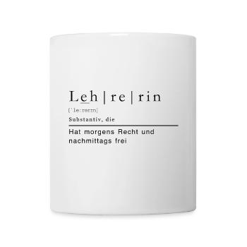Lehrerin Duden spruch Lustig Schwarz 2 - Tasse - Weiß - Vorne