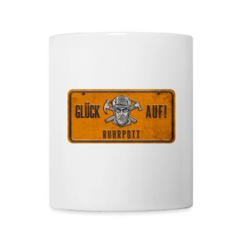 Glück auf Ruhrpott Schild - Tasse - Weiß - Vorne