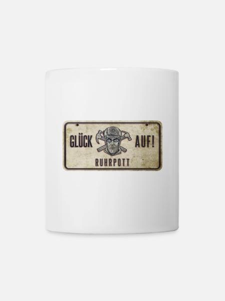 Glück auf Ruhrpott Schild - Tasse - Weiß