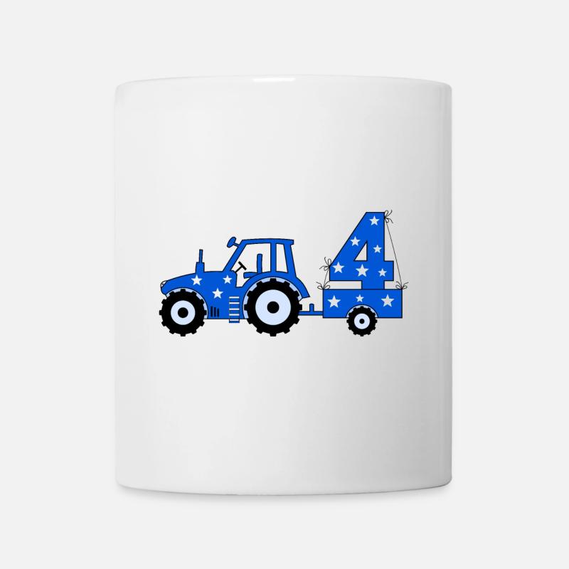 4. Geburtstag Traktor - Tasse - Weiß