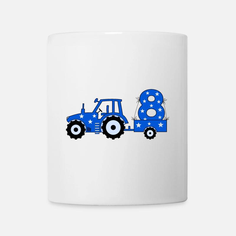 8. Geburtstag Traktor - Tasse - Weiß