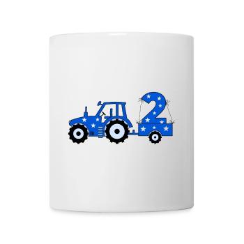 Tracteur de 2ème anniversaire - Mug blanc - blanc - Devant