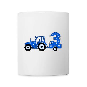 Tracteur de 3ème anniversaire - Mug blanc - blanc - Devant