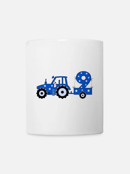 9. Geburtstag Traktor - Tasse - Weiß