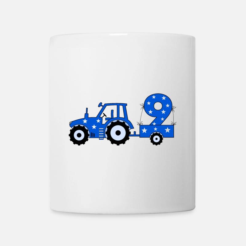 9. Geburtstag Traktor - Tasse - Weiß