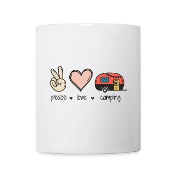 Frieden Liebe Camping - Tasse - Weiß - Vorne