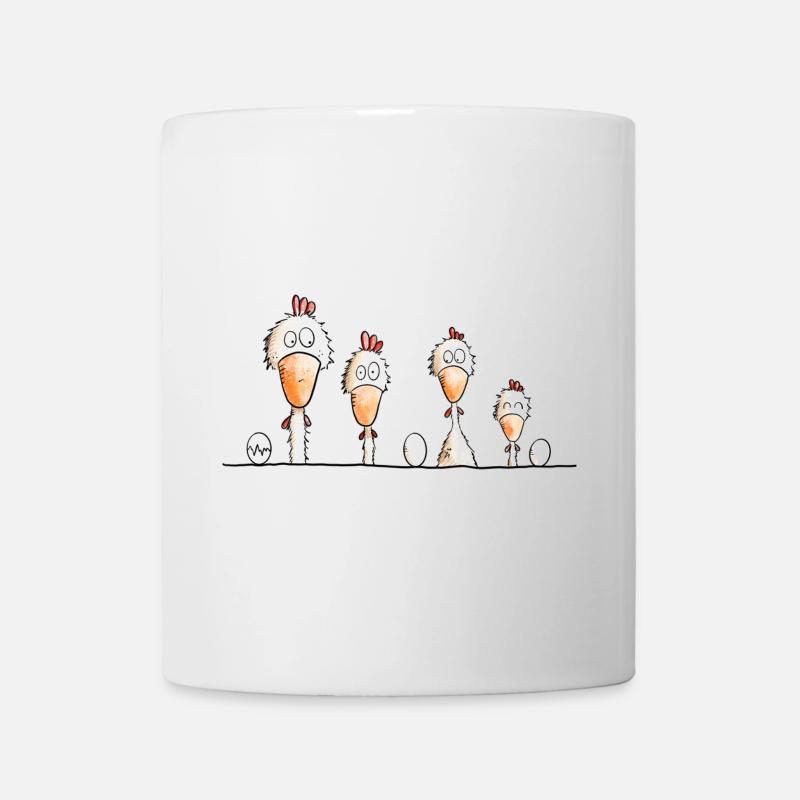 Poulets heureux - Mug blanc - blanc