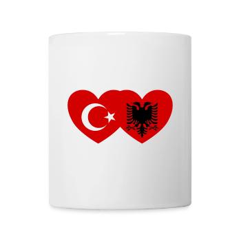 Turkey Albania Flag Heart United - Mug - white - Front
