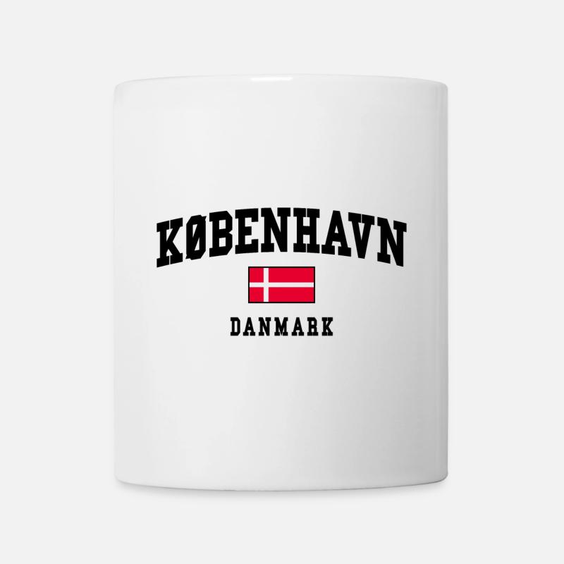 Copenhagen Denmark Flag Design - Mug - white