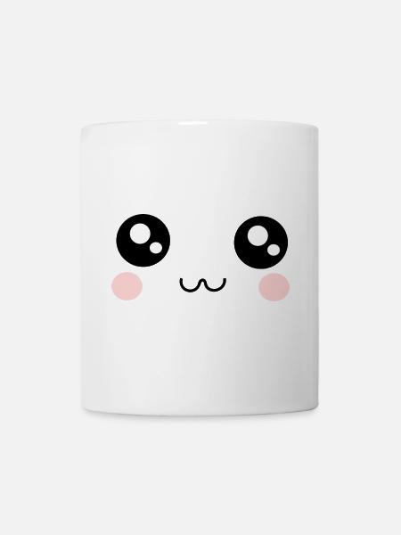 Kawaii Gesicht lustig - Tasse - Weiß