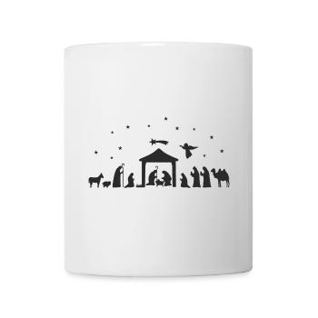 Weihnachtskrippe Silhouette Krippenszene - Tasse - Weiß - Vorne
