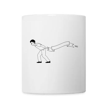 un homme tire la bannière | Porte-bannière - Mug blanc - blanc - Devant