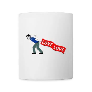 MEN PULL LOVE Banner - Mug - white - Front
