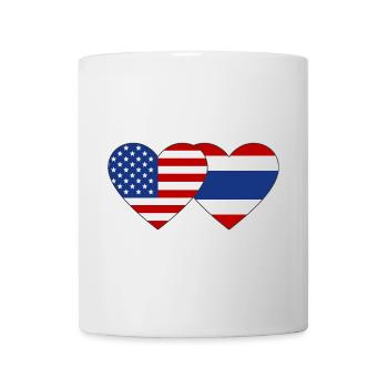 USA Thailand Flagge Herz - Tasse - Weiß - Vorne
