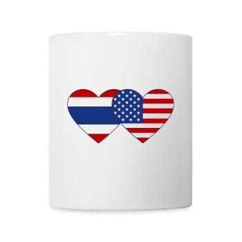 Thailand USA Flag Heart - Mug - white - Front