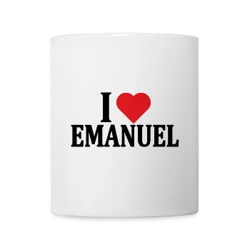 t-shirt J’aime Emanuel idée cadeau t-shirt - Mug blanc - blanc - Devant