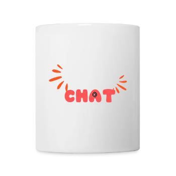 Maman chat: motif doux patte et lettres - Mug blanc - blanc - Devant