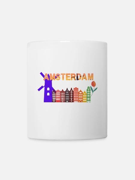 Amsterdam Skyline Tulip Gradient - Mug - white