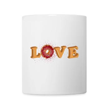 Lettrage de beignets Love en 3D pour les fans de beignets - Mug blanc - blanc - Devant