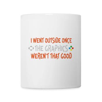 Ich bin einmal nach draußen gegangen, ein grafischer Witz - Tasse - Weiß - Vorne