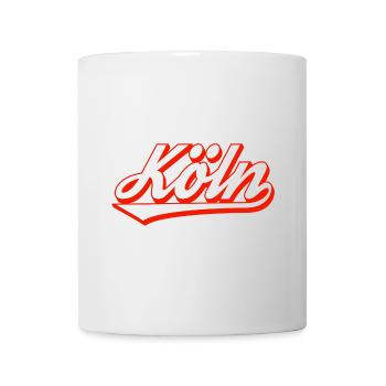 Köln Schriftzug Design mit roter Kontur - Tasse - Weiß - Vorne