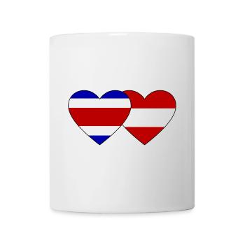 Costa Rica Austria Flag Heart - Mug - white - Front