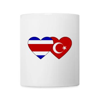 Coeur de drapeau de dinde du Costa Rica - Mug blanc - blanc - Devant