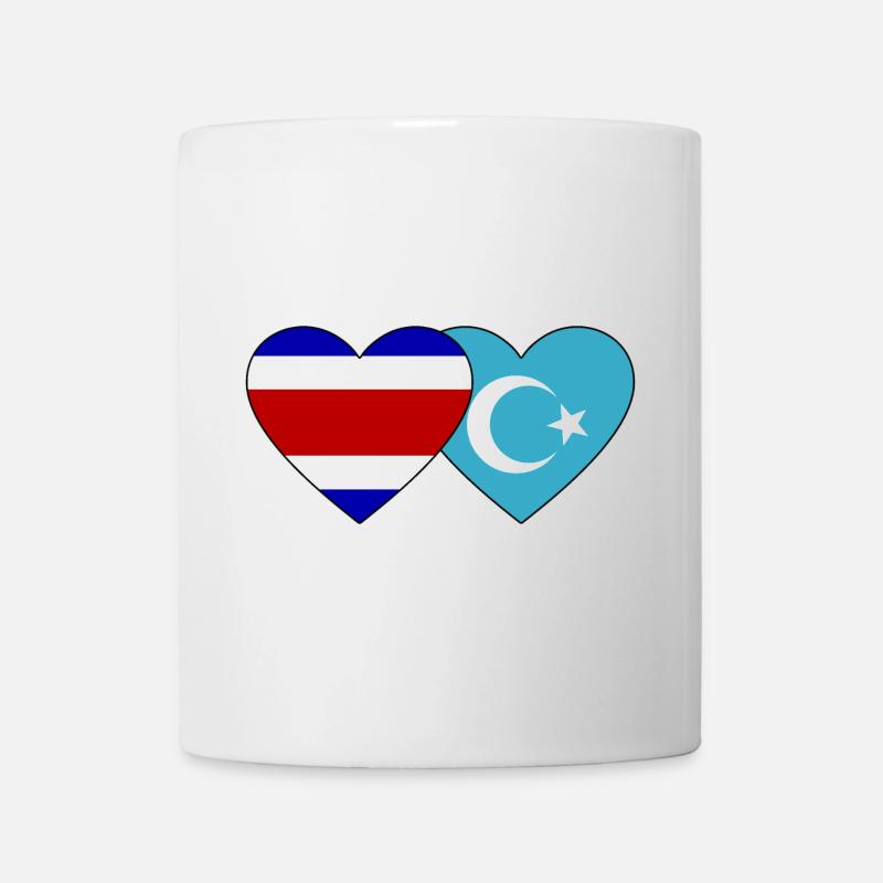 Coeur de drapeau ouïghour du Costa Rica - Mug blanc - blanc