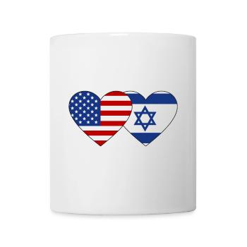 USA Israel Flag Heart - Mug - white - Front