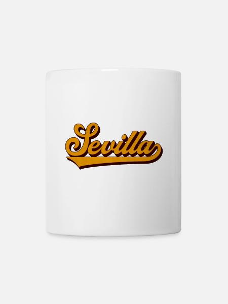 Séville Rétro Script Jaune - Mug blanc - blanc
