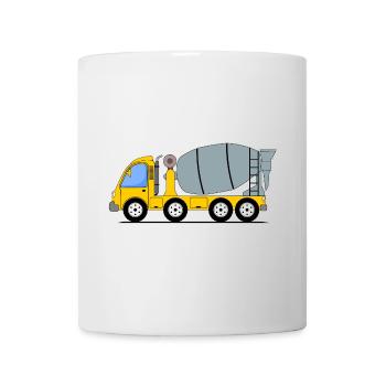 Betonmischer gelb - Tasse - Weiß - Vorne