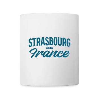 Strasbourg Frankreich Vintage Schrift - Tasse - Weiß - Vorne