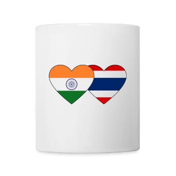 Indien Thailand Flagge Herz - Tasse - Weiß - Vorne