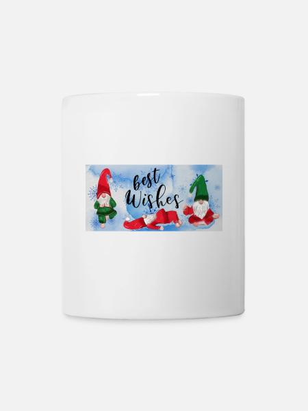 Yoga Wichtel Best Wishes -lustige Weihnachts-Gnome - Tasse - Weiß