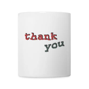thank you typo - Tasse - Weiß - Vorne