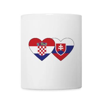 Croatia Slovakia Flag Heart - Mug - white - Front