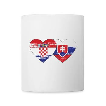 Croatia Slovakia flag heart used - Mug - white - Front