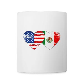 Cœur de drapeau Meksiko des États-Unis utilisé - Mug blanc - blanc - Devant