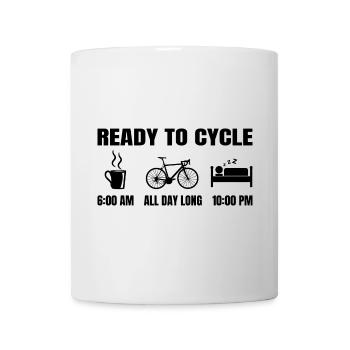 Bereit zum Radfahren - Tasse - Weiß - Vorne
